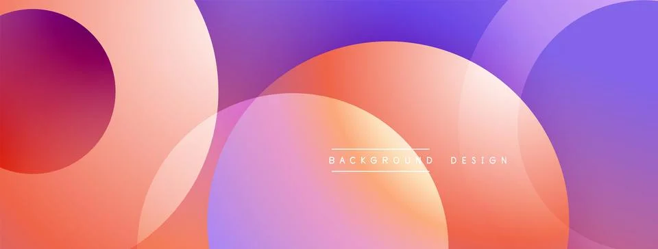 Abstract composition featuring overlapping circles, gradients shifting from 스톡 일러스트