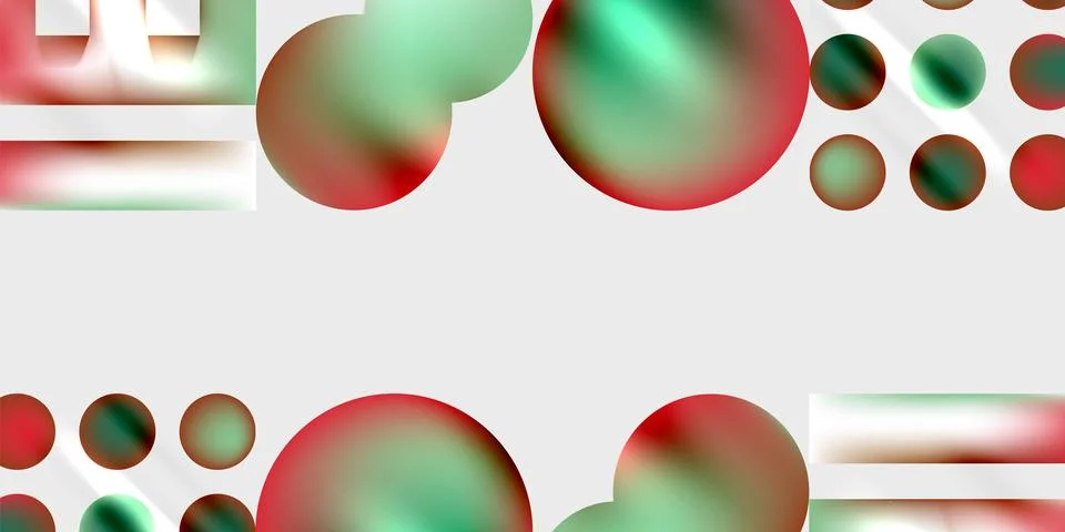Abstract composition featuring overlapping circles, red, green hues. Minimalist 스톡 일러스트