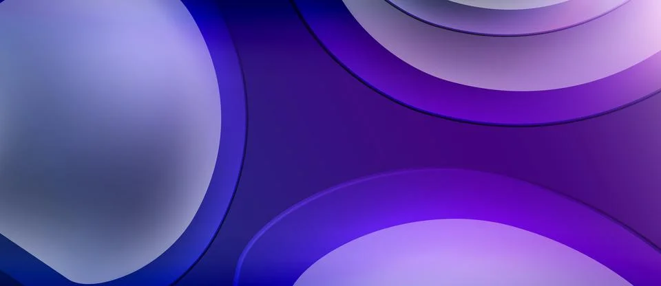 Abstract composition featuring overlapping circles. Shades range from lavender Stock Illustration