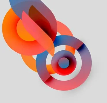 Abstract composition featuring overlapping circles, vibrant colors. Modern 스톡 일러스트
