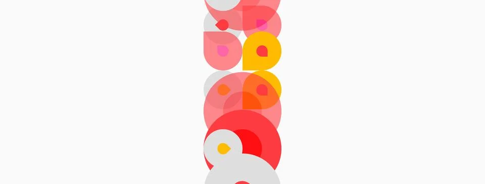 Abstract composition featuring overlapping circles. Colors include shades o.. Stock Illustration