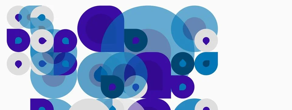 Abstract composition featuring overlapping circles. Shades range from light.. Stock Illustration