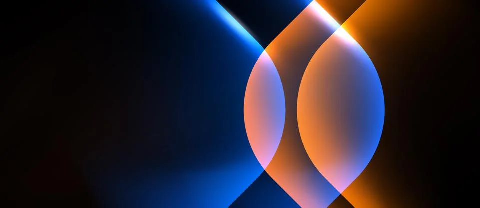 Abstract composition featuring overlapping circles, vibrant colors, blue, o.. Stockillustratie