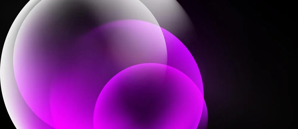 Abstract composition featuring overlapping circles. Shades range from white Stock Illustration