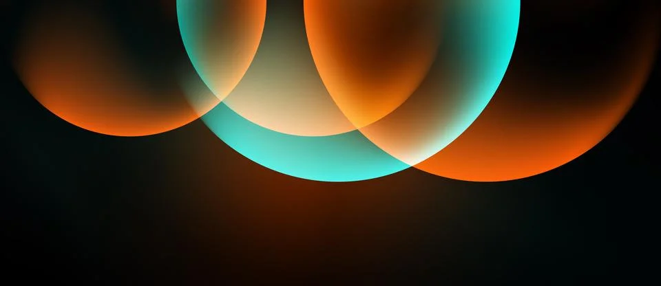 Abstract composition featuring overlapping circular forms. Warm orange cont.. Stock Illustration