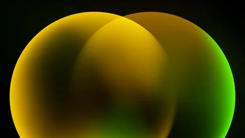 Abstract composition featuring overlapping circular forms. Yellow, orange, .. Stock Illustration