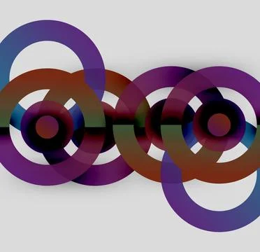 Abstract composition featuring overlapping colorful circles. Gradient shades 스톡 일러스트
