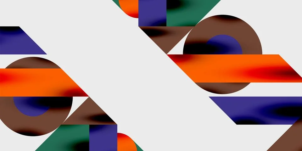 Abstract composition featuring overlapping geometric shapes. Circles, rectangles 스톡 일러스트