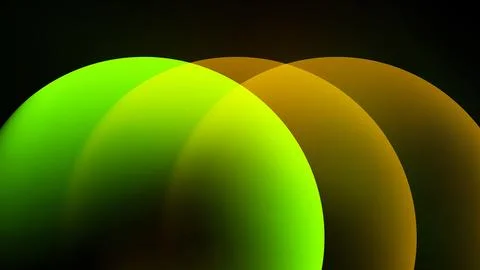 Abstract composition featuring overlapping luminous spheres. Gradient colors Stock Illustration
