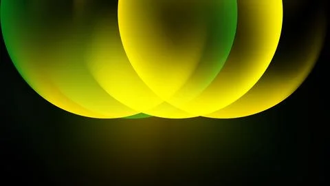 Abstract composition featuring overlapping luminous circles. Yellow, green hu Stock Illustration