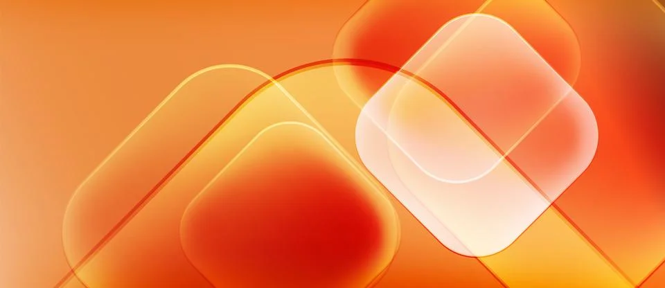 Abstract composition featuring overlapping orange shapes. Warm tones create 库存插图