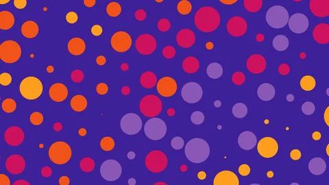 Abstract composition featuring overlapping orange, yellow, pink, and purple c 库存插图