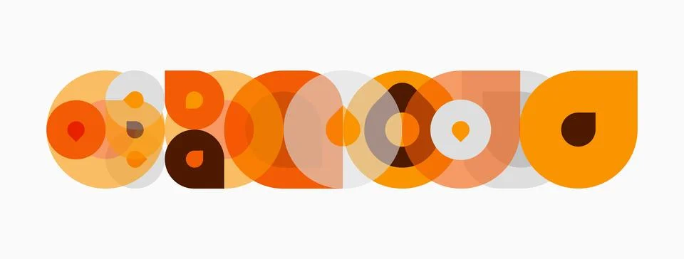 Abstract composition featuring overlapping orange circles forming letter sh.. イラスト素材