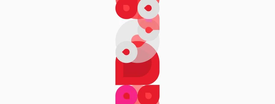 Abstract composition featuring overlapping pink circles, creating dynamic v.. Stock Illustration