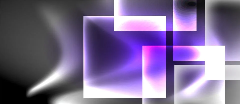 Abstract composition featuring overlapping rectangles, soft gradients. Purple, Stockillustratie