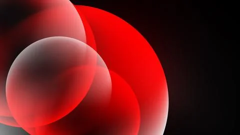Abstract composition featuring overlapping red spheres. Gradient shades creat Stock Illustration
