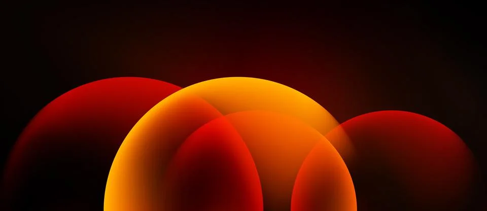 Abstract composition featuring overlapping semicircles. Warm color palette Illustrazione stock