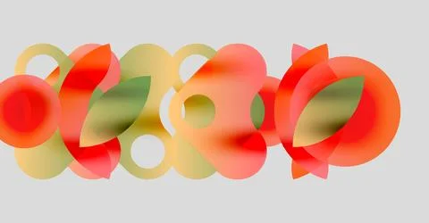 Abstract composition featuring overlapping translucent circles. Warm colors 스톡 일러스트