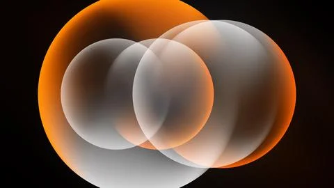 Abstract composition featuring overlapping translucent circles. Orange hues Stock Illustration