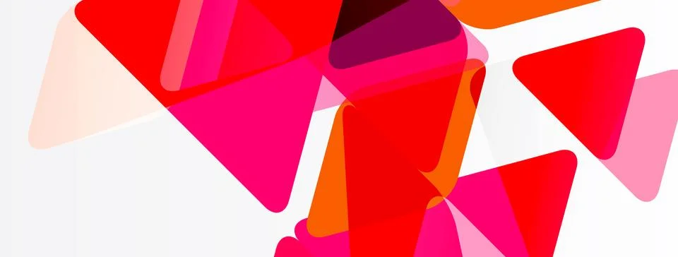 Abstract composition featuring overlapping triangles. Shades range from vibra Illustrazione stock