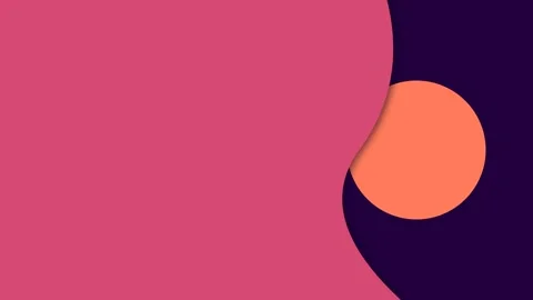 Abstract composition featuring a pink curved shape and an orange circle Stockbeeldmateriaal 338310669