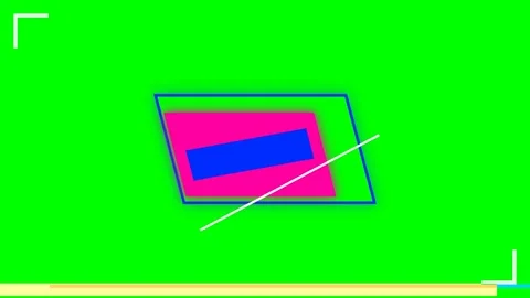 Abstract composition featuring a pink rectangle on a vibrant green background Video stock 340901774