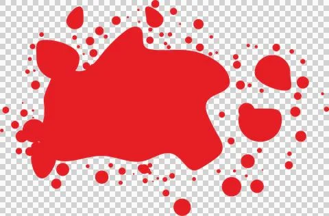 Abstract composition featuring red ink-like blobs and splatters set against.. Stock Illustration