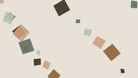 Abstract composition featuring scattered geometric squares in earth tones Video stock 338312075