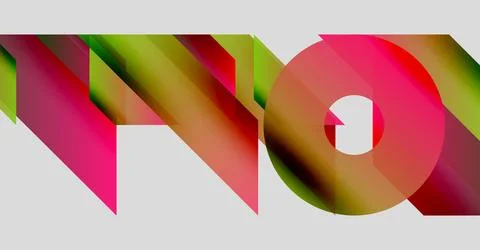 Abstract composition featuring vibrant colors, geometric shapes, overlapping Stockillustratie