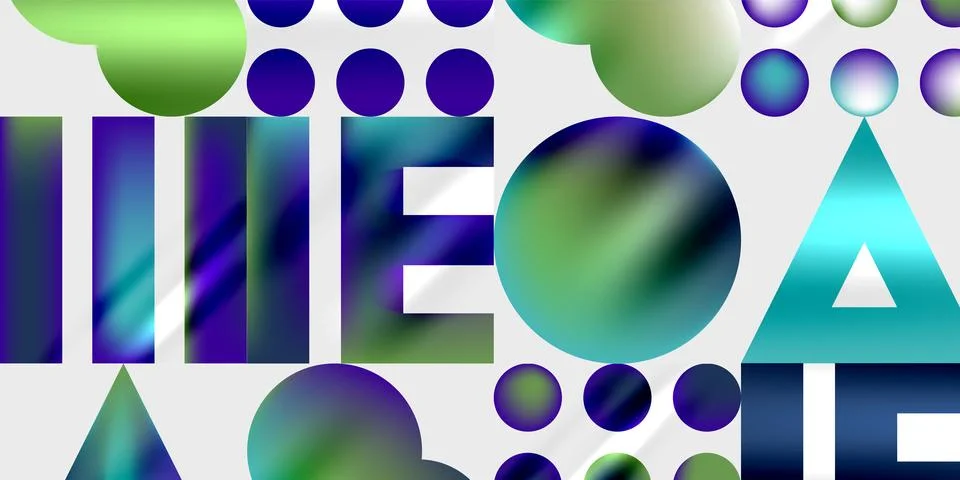 Abstract composition featuring vibrant geometric shapes, circles, rectangles, 스톡 일러스트