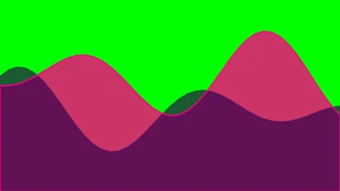 Abstract composition featuring vibrant green and deep purple wavy patterns 库存影片 340263266