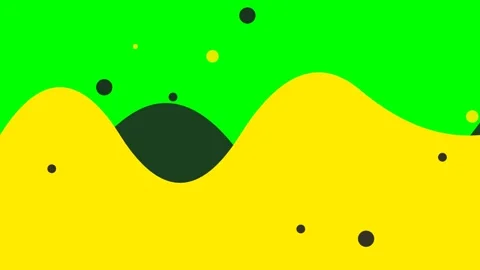 Abstract composition featuring vibrant green and yellow wavy liquid shapes Stock Footage 341822703