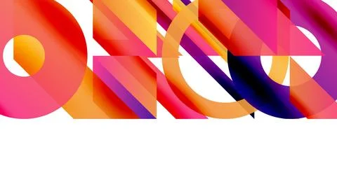 Abstract composition featuring vibrant overlapping shapes. Gradient colors イラスト素材