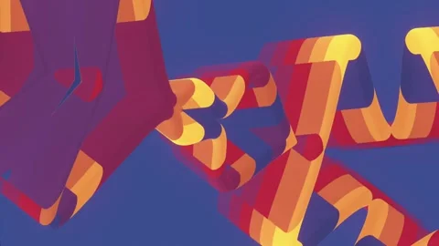 Abstract composition with floating curved geometric shapes in red-orange color Stock Footage 300837357