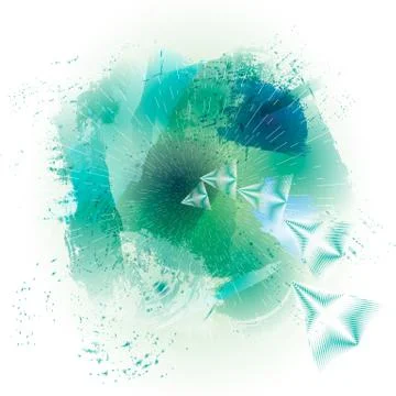 Abstract composition.  Flock of birds flies over ocean. Vector. Stock Illustration