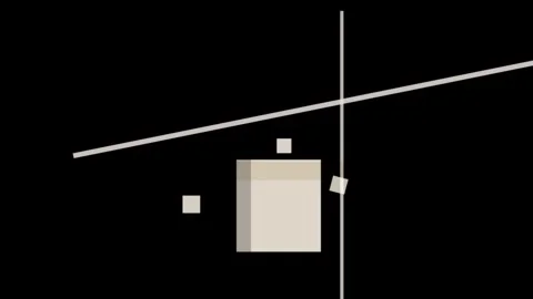 Abstract composition with geometric shapes and lines on a black background Stock Footage 335431029