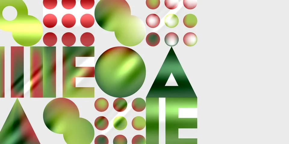 Abstract composition. Geometric shapes, circles, triangles, rectangles. Red, 库存插图
