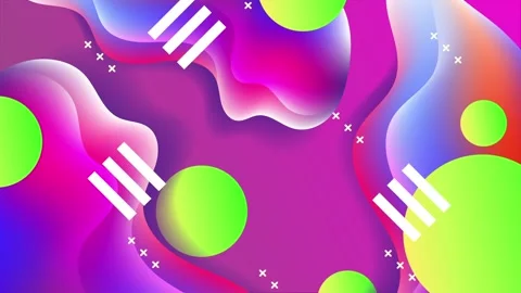 Abstract composition with geometric shapes on a lively modern design on pink Stock Footage 295824917