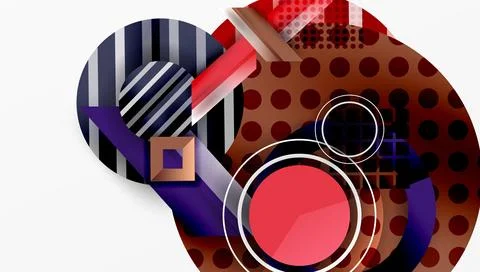 Abstract composition. Geometric shapes overlap, creating dynamic visual texture. Stock Illustration