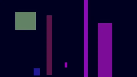 Abstract composition of geometric shapes in various colors on a dark backgrou Stock Footage 335441446