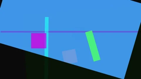 Abstract composition with geometric shapes in vibrant colors on a dark back.. Stock Footage 335441292