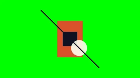 Abstract composition with geometric shapes on a vibrant green background Stock Footage 340901500
