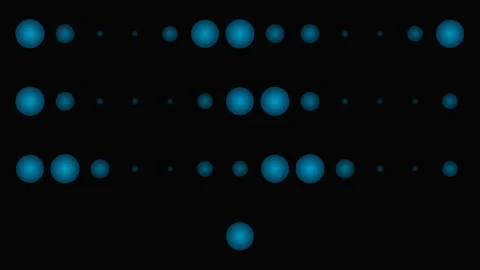 Abstract composition of glowing blue circles on a deep black background Stock Footage 339617060