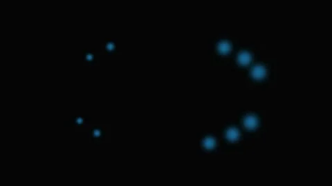 Abstract composition of glowing blue circles isolated on a solid black back.. Stock Footage 339617233