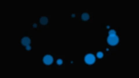 Abstract composition of glowing blue circles floating on a black background Stock-Footage 339617706