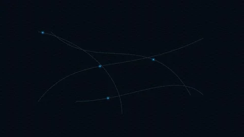 Abstract composition of glowing blue nodes connected by thin curved lines 스톡 동영상 339618897