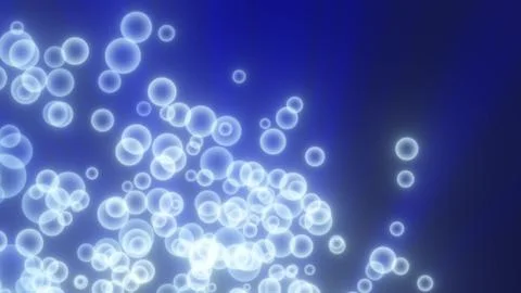 Abstract composition of glowing blue particles resembling floating bubbles on イラスト素材