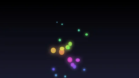 Abstract composition of glowing colorful bokeh circles on dark background Stock Footage 335146009