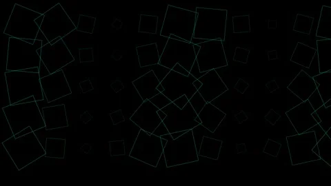 Abstract composition of glowing cyan dashed squares on a dark background Video stock 335117311