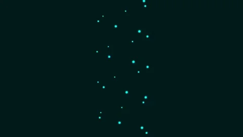 Abstract composition of glowing cyan dots against a deep black background Video stock 335117644